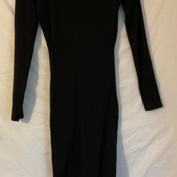 Zara black long dress‎ button up Stretchy Medium long sleeve - Picture 5 of 5
